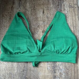 Green Plaid Bikini Top